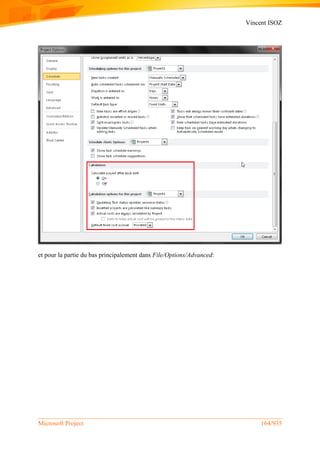 Vincent ISOZ
Microsoft Project 164/935
et pour la partie du bas principalement dans File/Options/Advanced:
 