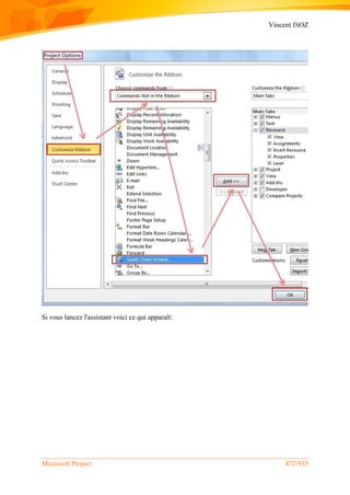 Vincent ISOZ
Microsoft Project 472/935
Si vous lancez l'assistant voici ce qui apparaît:
 