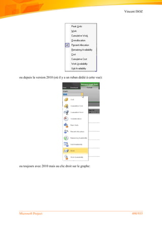Vincent ISOZ
Microsoft Project 490/935
ou depuis la version 2010 (où il y a un ruban dédié à cette vue):
ou toujours avec 2010 mais au clic droit sur le graphe:
 