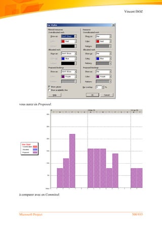 Vincent ISOZ
Microsoft Project 500/935
vous aurez en Proposed:
à comparer avec en Commited:
 