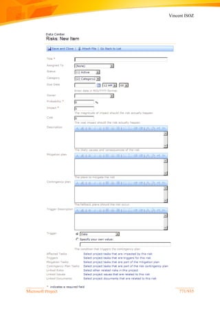 Vincent ISOZ
Microsoft Project 771/935
 