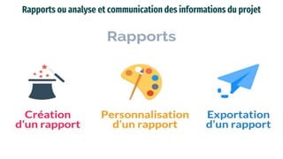 Rapports ou analyse et communication des informations du projet
 