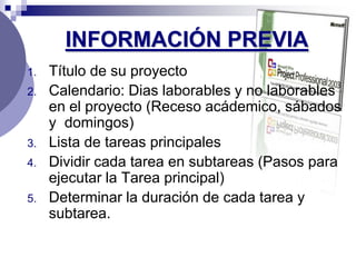 Tutorial de Ms Project | PPTX