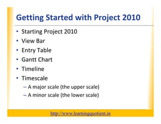 Ms project 2010 tutorial 1 | PDF