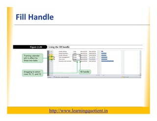 Fill Handle                                                       XP




                                       http://www.learningquotient.in
New Perspectives on Microsoft Project 2010                                   23
 