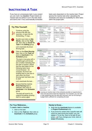 Project Standard 2016 Inactivate Task MsProject 2016 Essentials Course Manual.pdf