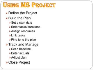 MS Project Presentation | PPTX