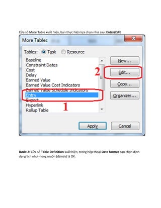 Ms project quick tips - Điều chỉnh hiển thị ngày tháng trong ms project ...
