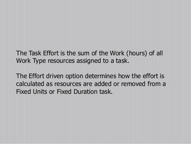 itaskx new tasks are effort driven
