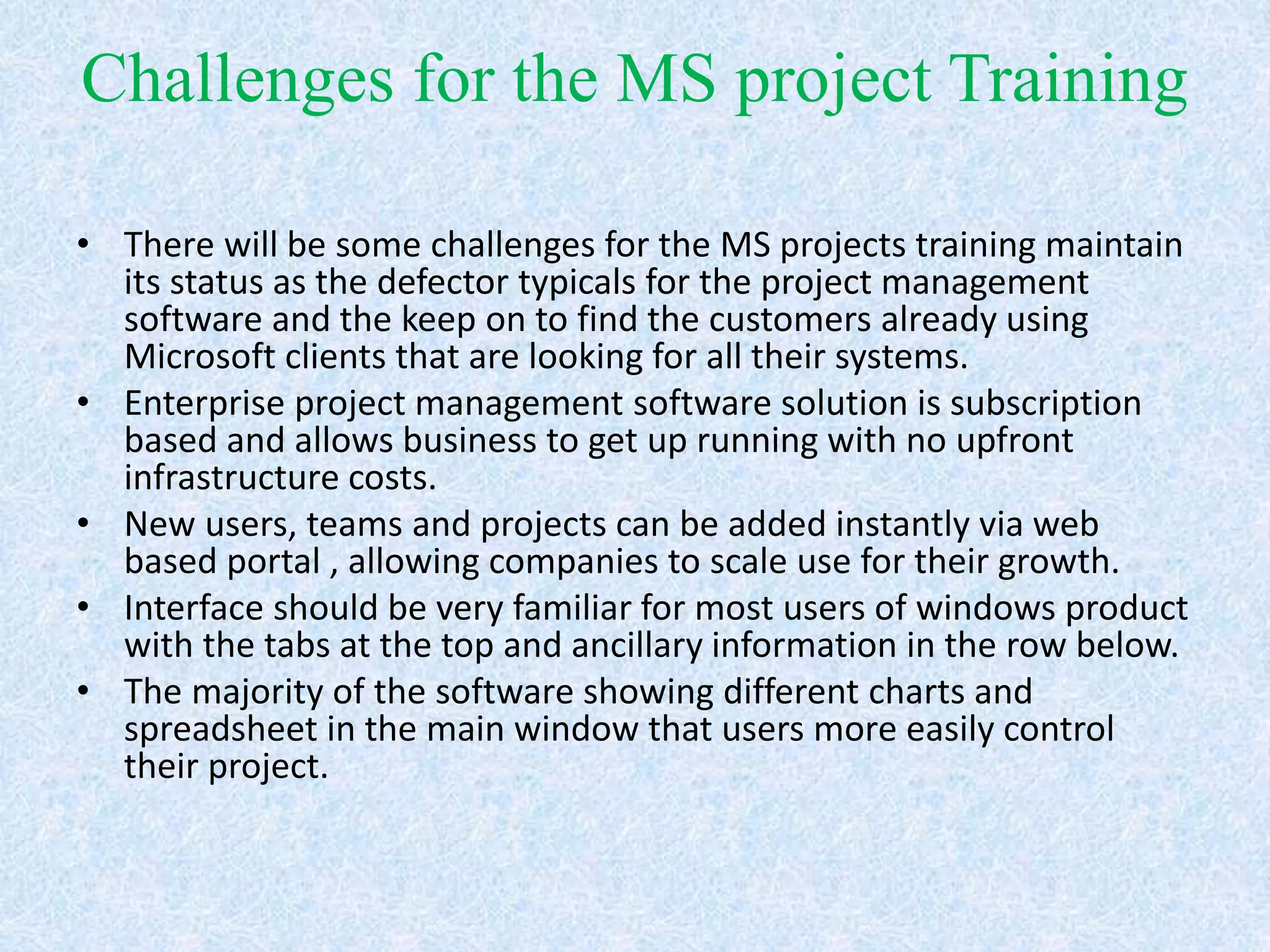 Ms project training ppt PPT