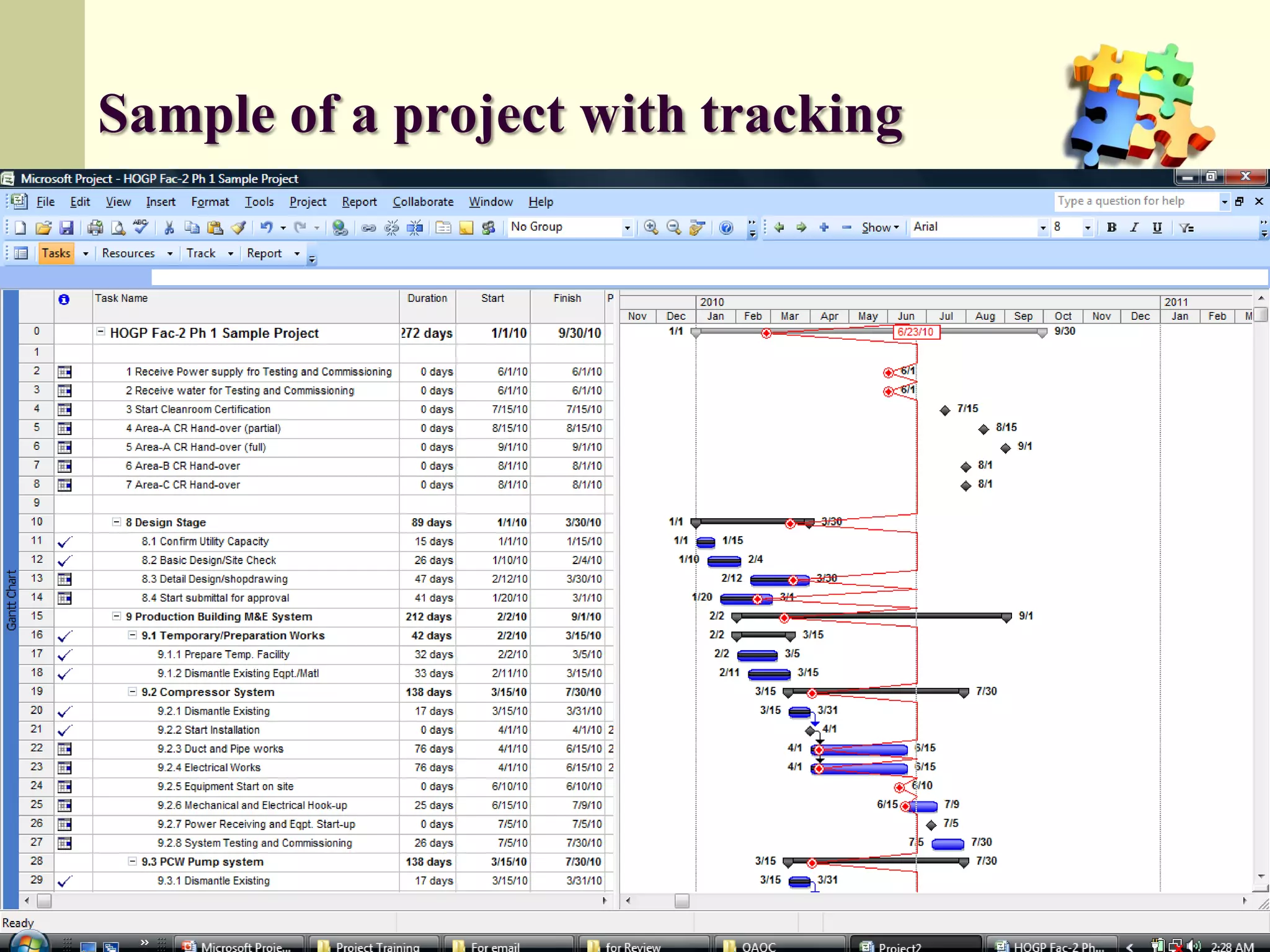 Sample of a project with tracking




                                    52
 