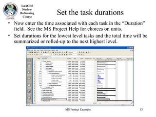 Ms project working example | PPT