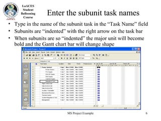 Ms project working example | PPT