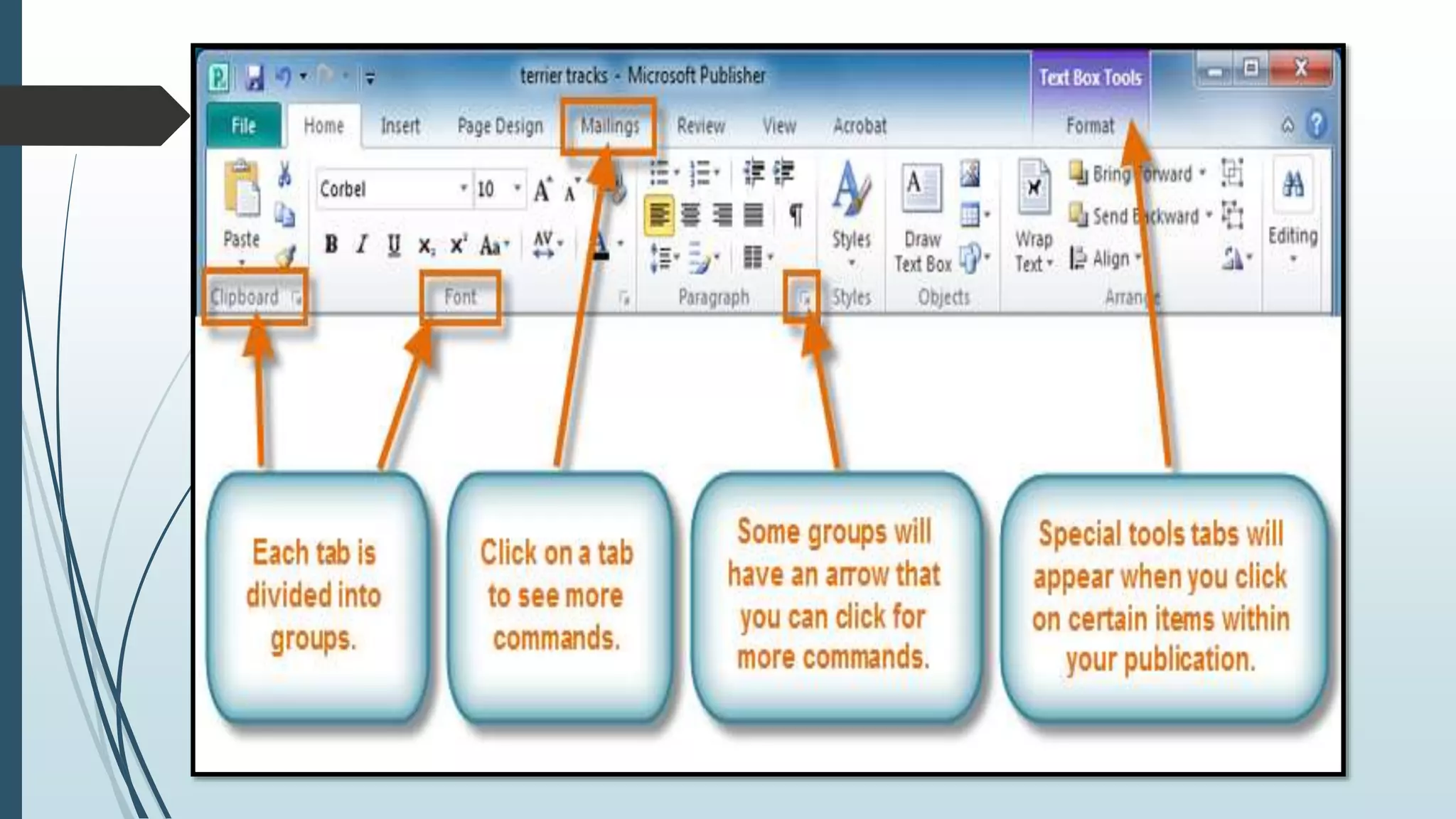 MS PUBLISHER Basic Parts and Functions.pptx