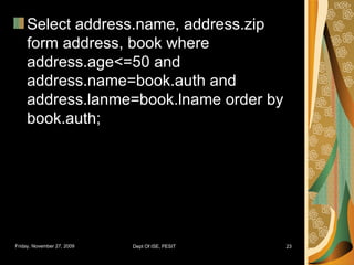 Select address.name, address.zip form address, book where address.age<=50 and address.name=book.auth and address.lanme=book.lname order by book.auth; 