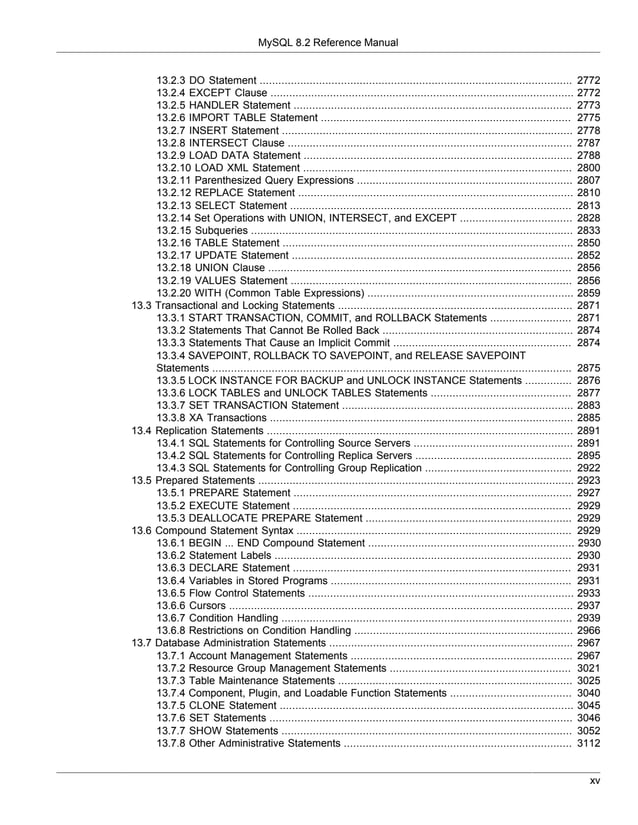 manual de mysql 8.1 en ingles refman-8.1 | PDF