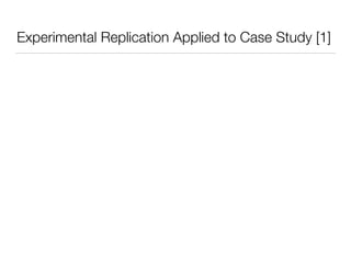 Experimental Replication Applied to Case Study [1]
 