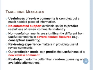 Predicting Usefulness of Code Review Comments using Textual Features ...