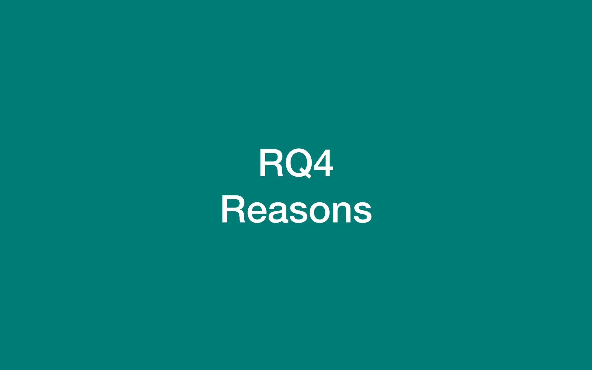 RQ4
Reasons
 