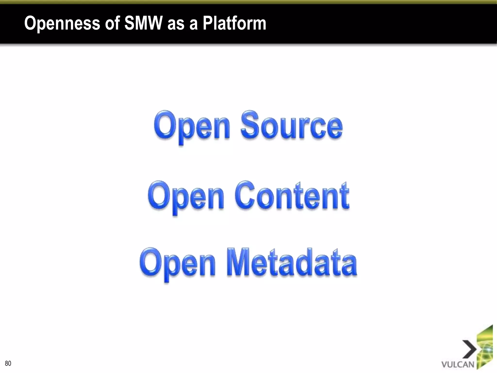 Openness of SMW as a Platform




80
 