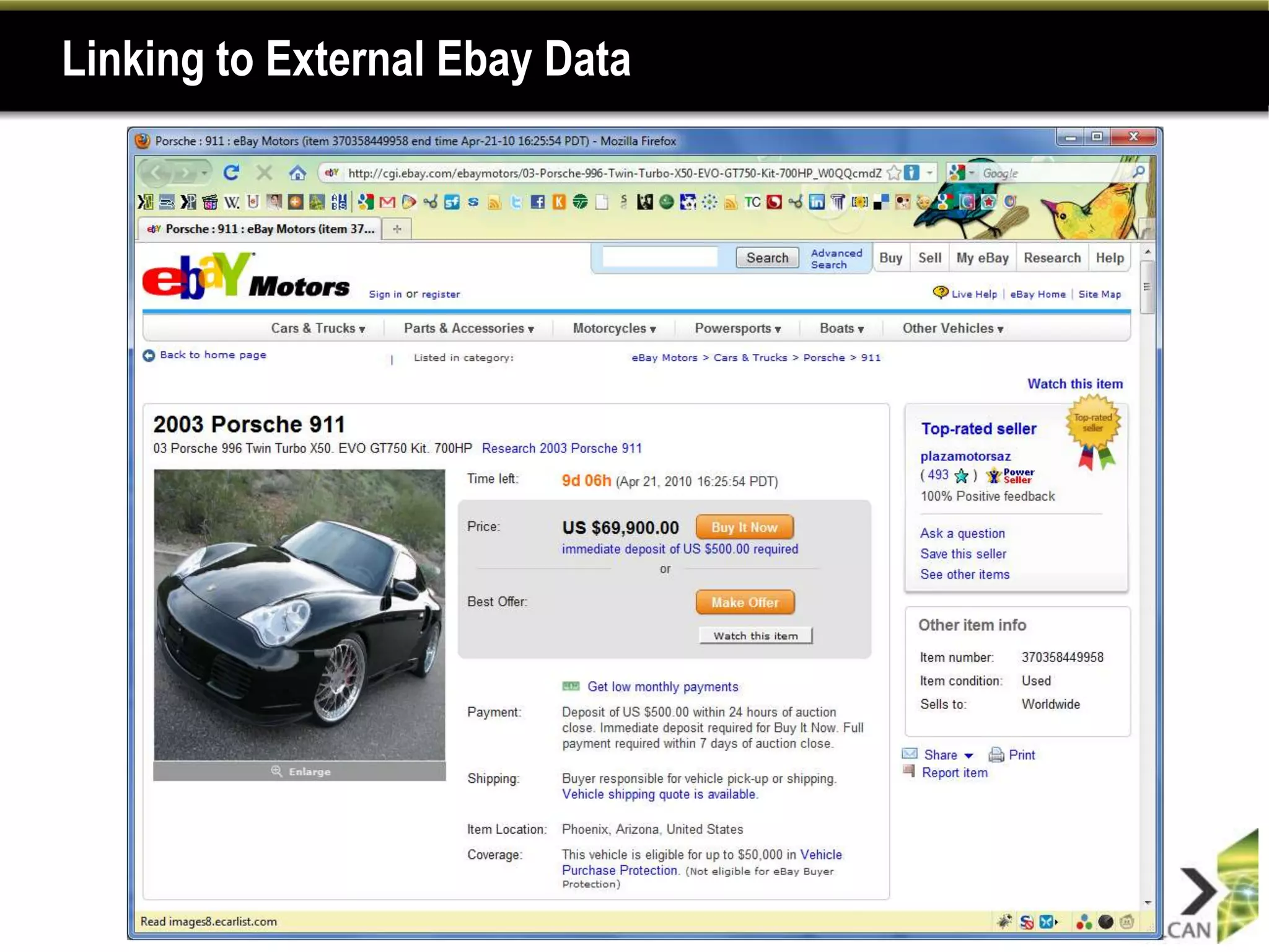 Linking to External Ebay Data
 