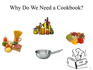 Why Do We Need a Cookbook?
MSR
Cookbook
2
 