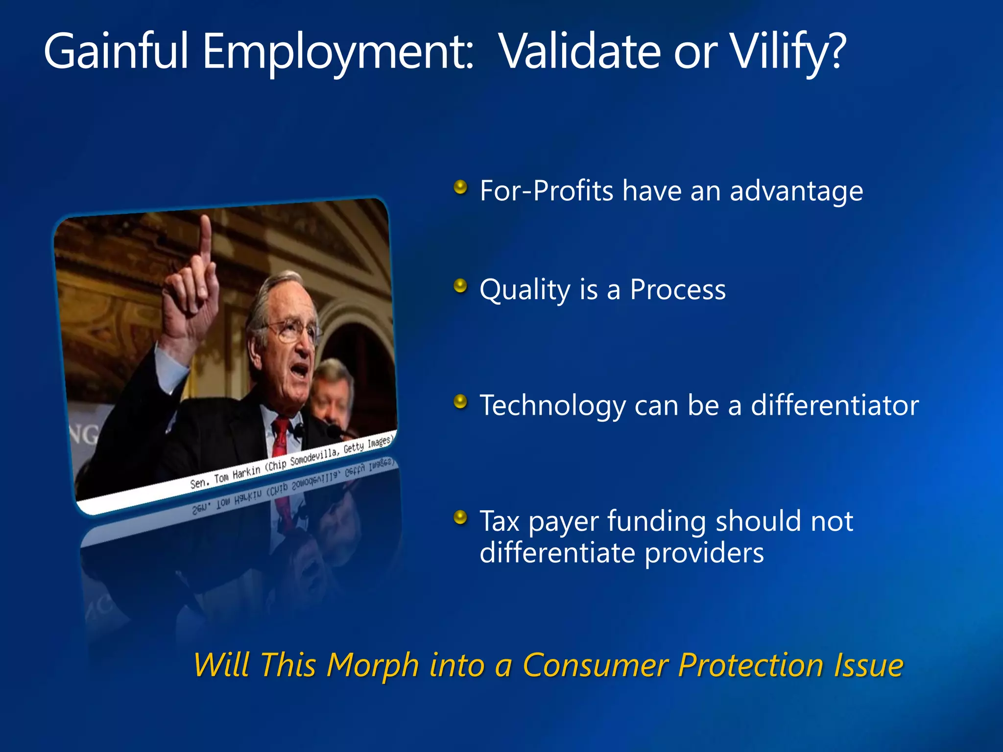 Will This Morph into a Consumer Protection Issue
 