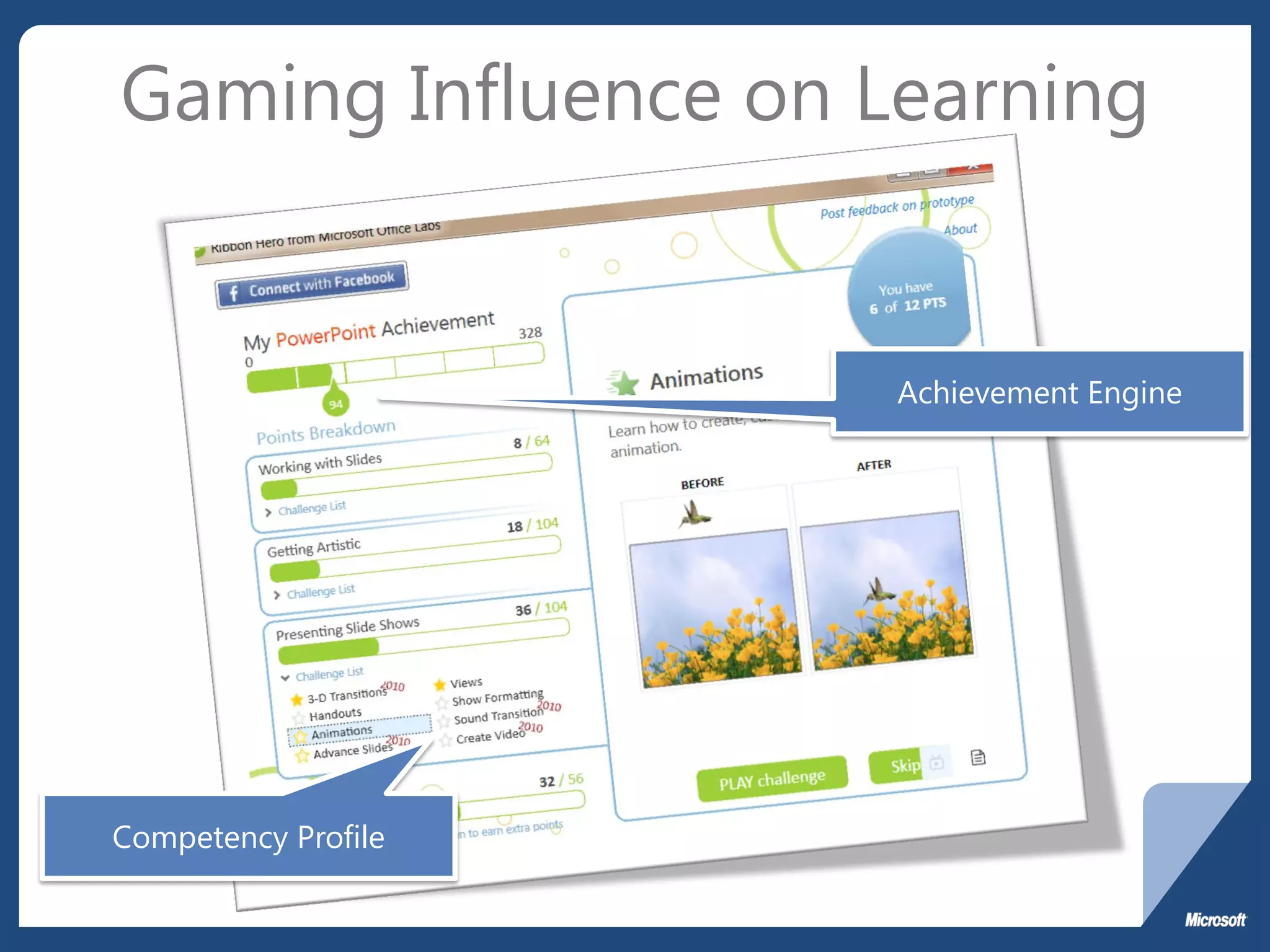 Gaming Influence on Learning


                     Achievement Engine




Competency Profile
 