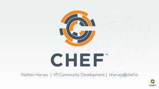 Nathen Harvey | VP, Community Development | nharvey@chef.io
 