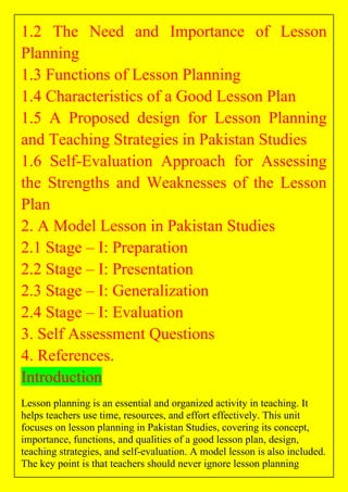 MsSajjdaLodhi Notes Based on Teaching Of Pak.Std Chapter 8 In English.docx