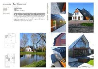 woonhuis - Zuid Scharwoude




                                                                                              portfolio menno slijboom
opdrachtgever:       Particulier
functie:             projectarchitect
periode:             2003
opgave:              uitbreiding woonhuis

beschrijving:        Voor een bestaand woonhuis is een grootschalige verbouwing ontwor-
                     pen. Het programma van eisen heeft geleid tot een herschikking van
                     functies in het huis en een uitbreiding ten opzichte van het bestaande
                     volume. De uitbreiding ligt verschoven ten opzichte van het hoofd-
                     volume. Een sobere huid van keramische dakpannen zorgt voor een
                     zorgvuldige integratie van het volume in de omgeving. Aan de achter-
                     zijde opent het volume zich naar de tuin.




                 0




                 1
 