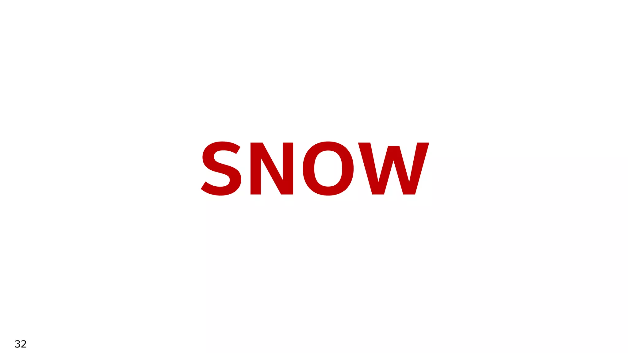 32
SNOW
 