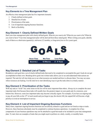 Participant Guide time management | PDF