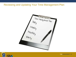 TIMEMANAGEMENT ‹#›
Reviewing and Updating Your Time Management Plan
 