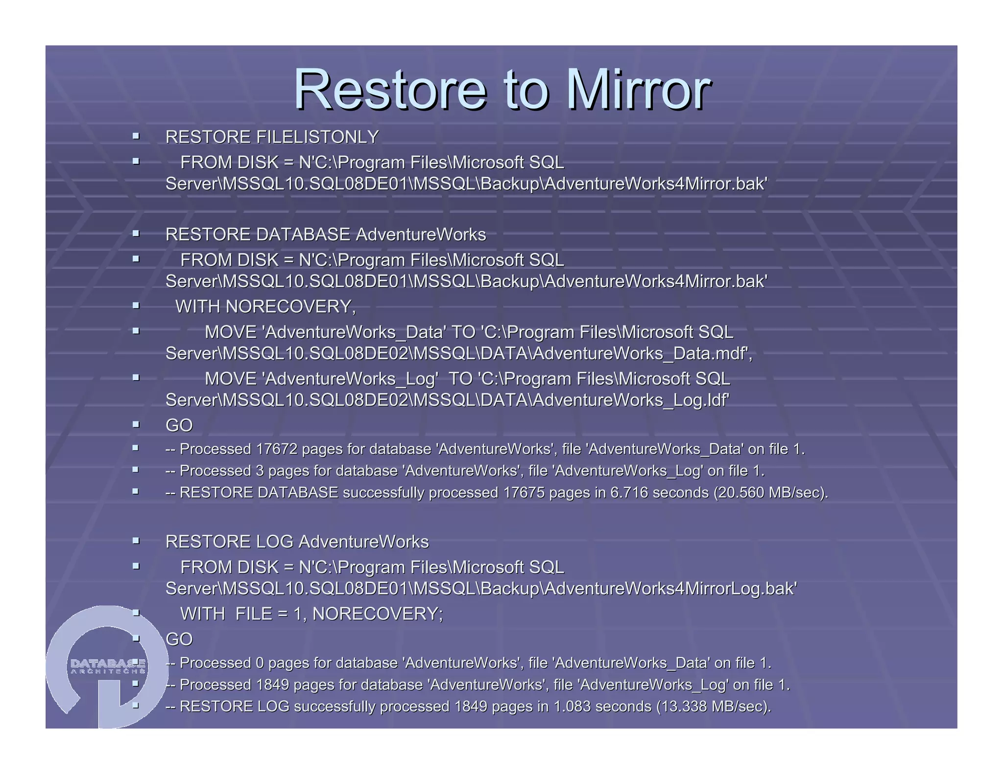 SQL Server Workshop Paul Bertucci