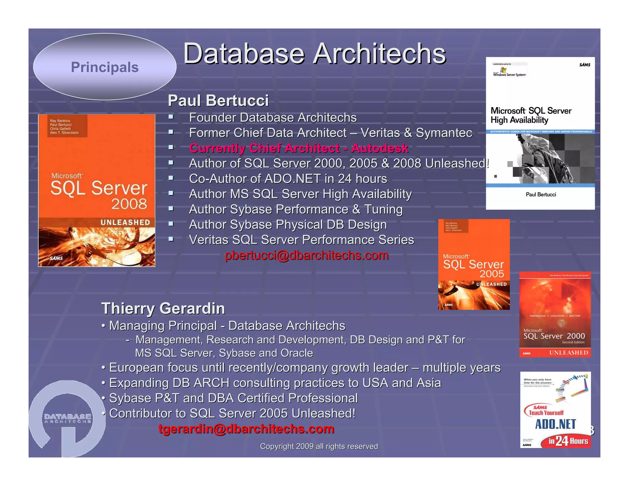 SQL Server Workshop Paul Bertucci