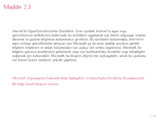 Microsoft Son Kullanıcı Lisans Sözleşmesi