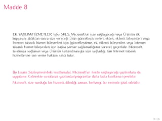 Microsoft Son Kullanıcı Lisans Sözleşmesi