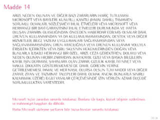 Microsoft Son Kullanıcı Lisans Sözleşmesi