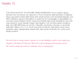 Microsoft Son Kullanıcı Lisans Sözleşmesi