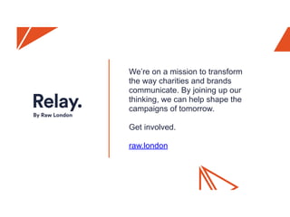 We’re on a mission to transform
the way charities and brands
communicate. By joining up our
thinking, we can help shape th...