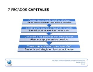 7 PECADOS CAPITALES




                      MS.SPEAK.INNOMANAGEMENT.CAF-IDEAS.AGOSTO.2012
                                                       August 14, 2012
                                                               Slide 6
 
