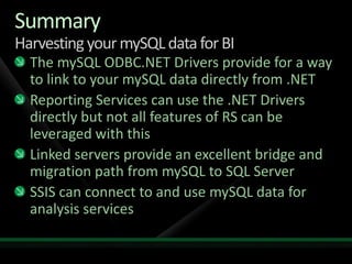 Ms Sql Business Inteligence With My Sql