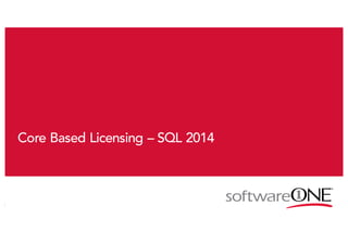 Core Based Licensing – SQL 2014
 