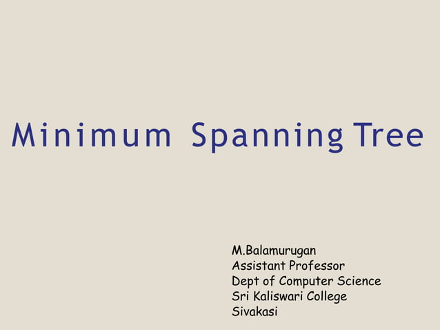Minimum Spanning Tree | PPT