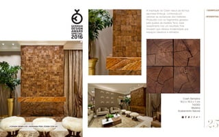 A inspiração do Crash nasce da técnica
japonesa Kintsugi, conhecida por
valorizar as rachaduras dos materiais.
Produzido com os fragmentos gerados
pela quebra da madeira Teca, esse
revestimento traz um resultado final
inovador que oferece modernidade aos
espaços clássicos e refinados.
Crash Semplice
18,5 x 18,5 x 1 cm
740063
Madeira
Acabamento Natural
//CRASH semplice //ADRIANA PIVA //casa cor sc
//Essential
//semplice
25
 