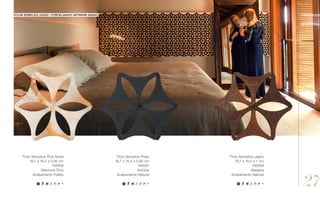 Flow Semplice Preto
18,7 x 16,2 x 0,95 cm
740067
Ardósia
Acabamento Natural
Flow Semplice Legno
18,7 x 16,2 x 1 cm
740069
Madeira
Acabamento Natural
Flow Semplice Ônix Nube
18,7 x 16,2 x 0,95 cm
740068
Mármore Ônix
Acabamento Polido
//flow semplice legno / porcelanato artwork bianco
//Essential
//semplice
27
 