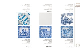 Toile Piguês
14,5 x 14,5 x 0,95 cm
701985
Mármore
Acabamento Polido
Paraty Piguês
14,5 x 14,5 x 0,95 cm
701989
Mármore
Acabamento Polido
Pelourinho Piguês
14,5 x 14,5 x 0,95 cm
701990
Mármore
Acabamento Polido
Rocinha Piguês
14,5 x 14,5 x 0,95 cm
701988
Mármore
Acabamento Polido
Tejo Thassos
14,5 x 14,5 x 0,95 cm
702087
Mármore
Acabamento Polido
Origem Thassos
14,5 x 14,5 x 0,95 cm
702095
Mármore
Acabamento Polido
//coleção
azulejaria
40
//reserve
 