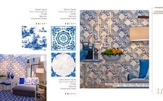 Lisboa Border Piguês
14,5 x 14,5 x 0,95 cm
701984
Mármore
Acabamento Polido
Moinho Piguês
14,5 x 14,5 x 0,95 cm
701982
Mármore
Acabamento Polido
Royale Piguês
14,5 x 14,5 x 0,95 cm
701986
Mármore
Acabamento Polido
//Lisboa Border Piguês / Royale Piguês / Moinho Piguês
//ninfa canedo / karla oliveira //CASA COR Go
//coleção
azulejaria
41
//reserve
 