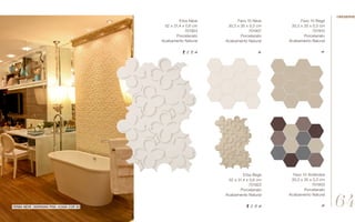 Erba Bege
52 x 31,4 x 0,6 cm
701922
Porcelanato
Acabamento Natural
Favo 10 Bege
30,3 x 35 x 0,3 cm
701910
Porcelanato
Acabamento Natural
Erba Neve
52 x 31,4 x 0,6 cm
701923
Porcelanato
Acabamento Natural
Favo 10 Neve
30,3 x 35 x 0,3 cm
701907
Porcelanato
Acabamento Natural
Favo 10 Amêndoa
30,3 x 35 x 0,3 cm
701903
Porcelanato
Acabamento Natural
//erba neve //Adriana piva //casa Cor sc 64
//reserve
 